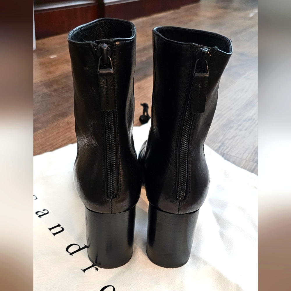 Sandro Black Leather Boots sz 39 - Picture 3 of 6